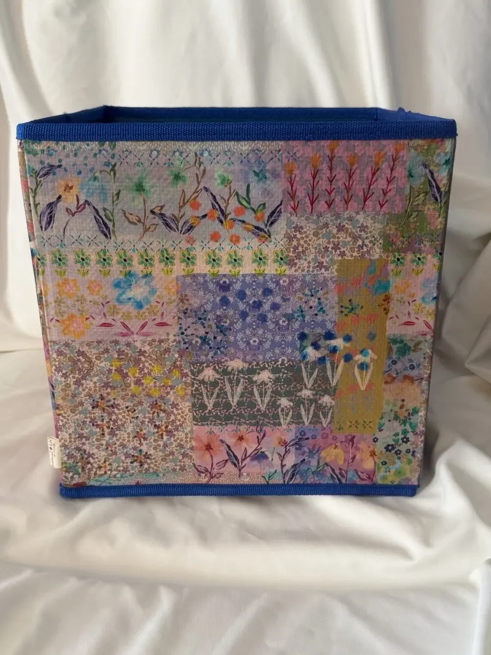 Natural Life Boho Flower Floral Collapsible Storage Cubes With Handles